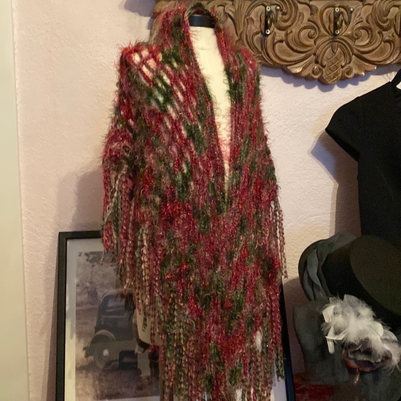 Vintage Accessories - Bohemian sparklyCrochet scarf